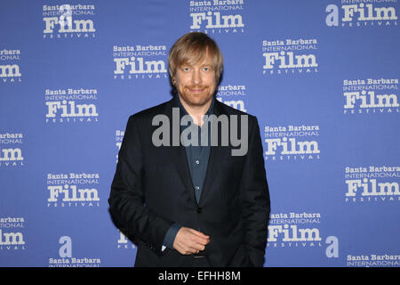 Santa Barbara, Californie, USA. 4 Février, 2015. Directeur Morten (Varg Veum-Fallen Angel Le jeu d'imitation), marche le tapis rouge à la Santa Barbara International Film Festival. Banque D'Images