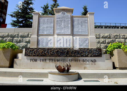 Monument à la police qui est mort en service, la Gendarmerie royale du Canada, GRC Division Dépôt de la GRC à Regina, Saskatchewan, Canada Banque D'Images