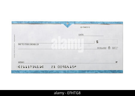 Chèque en blanc Banque D'Images