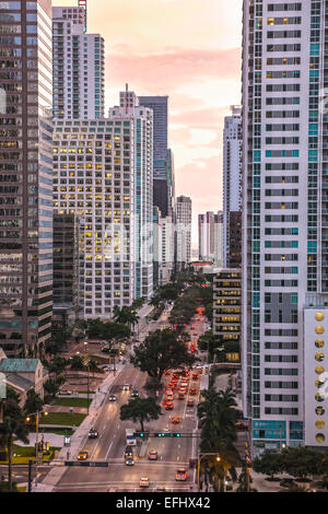 Vue sur le centre-ville de Miami, Miami, Floride, USA Banque D'Images