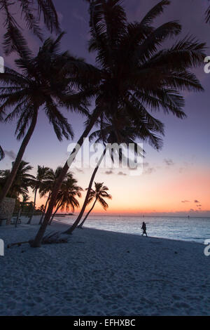 L'aube sur Key West Smathers Beach, Key West, Florida Keys, Floride, USA Banque D'Images