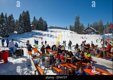 Ski Area et restaurant, Feldberg, Forêt Noire, Bade-Wurtemberg, Allemagne Banque D'Images