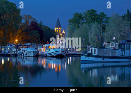 Port de Plaisance et du Temple Neuf, Moselle, Metz, Moselle, Région Lorraine, France, Europe Banque D'Images