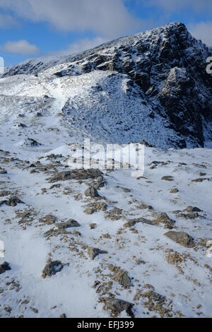 Cadair Idris en hiver avec de la neige Banque D'Images