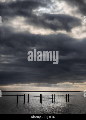 Promenade à la mer des Wadden à Hjerting, Esbjerg, Danemark Banque D'Images
