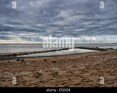 Promenade à la mer des Wadden à Hjerting, Esbjerg, Danemark Banque D'Images