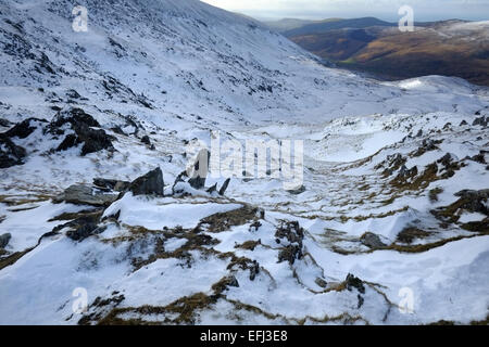 Cadair Idris en hiver avec de la neige Banque D'Images