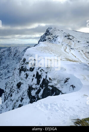 Cadair Idris en hiver avec de la neige Banque D'Images