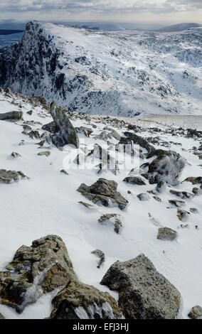 Cadair Idris en hiver avec de la neige Banque D'Images