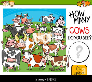 Cartoon Illustration de l'éducation Jeu de compte d'enfants d'âge préscolaire Banque D'Images