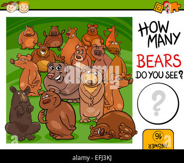 Cartoon Illustration de l'éducation Jeu de compte d'enfants d'âge préscolaire Banque D'Images