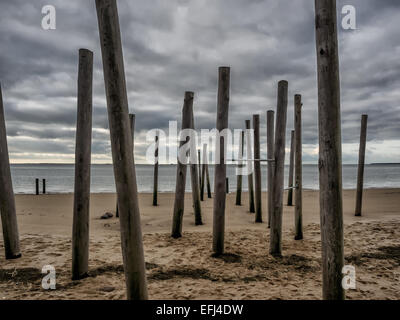 Promenade à la mer des Wadden à Hjerting, Esbjerg, Danemark Banque D'Images