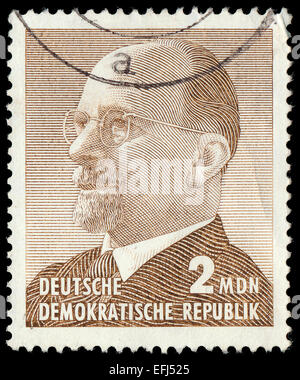 République démocratique allemande - VERS 1965 : timbres en Allemagne présente le chef de RDA à partir de 1950 à 1971, Walter Ulbricht Banque D'Images