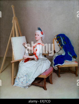 La Princesse Caroline Louise de Hesse Darmstadt 1745 Jean Etienne Liotard (1702-1789) est né en Suisse Swiss Banque D'Images