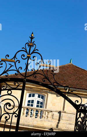 Porte en fer forgé d'une élégante chambre Française Banque D'Images