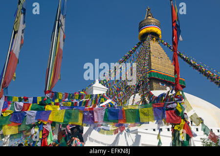 Bodnath est le plus grand Stupa du Népal Katmandou Durbar Suare Banque D'Images