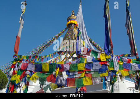 Bodnath est le plus grand Stupa du Népal Katmandou Durbar Suare Banque D'Images