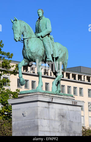 Statue équestre du roi Albert I à Bruxelles, Belgique Banque D'Images