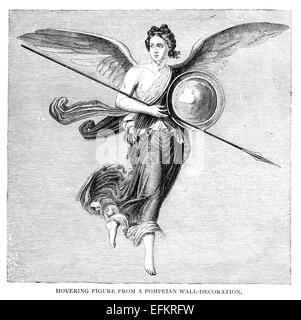La gravure de l'époque victorienne d'une fresque de Pompéi. Image restaurée numériquement à partir d'un milieu du xixe siècle l'encyclopédie. Banque D'Images