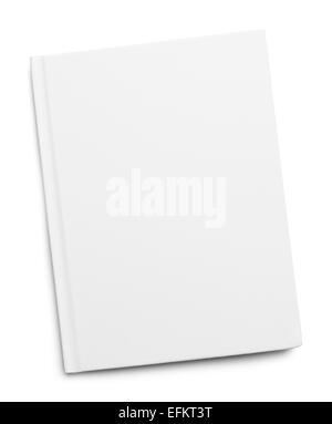 Album cartonné blanc avec copie espace isolé sur fond blanc. Banque D'Images