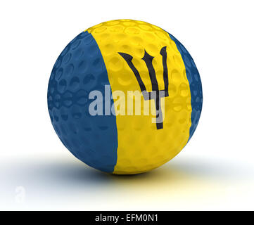 Balle de Golf de la Barbade (isolé avec clipping path) Banque D'Images