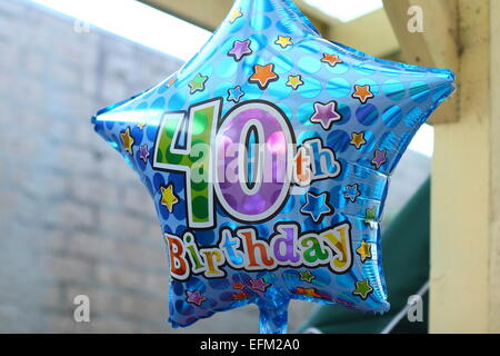 40e anniversaire star Shaped Balloon Banque D'Images