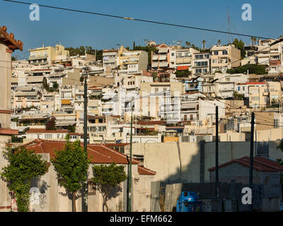 Athènes, Grèce, les appartements et maisons sur la colline parlementaire Banque D'Images