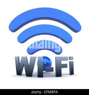 Abstract Wi-fi sur fond blanc (fait en 3d) Banque D'Images