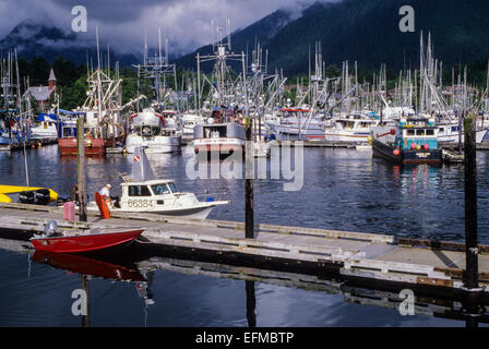 Sitka, Alaska. Petit bateau Port. Banque D'Images