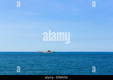 Le 23 mile de long pont-tunnel de la baie de Chesapeake de Sea Gull Island à vers Cape Charles, Virginia, USA Banque D'Images