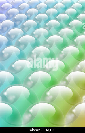 Semi-transparent multicolore bulles dans les rangées, vertical Banque D'Images