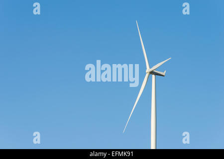 Seule l'énergie éolienne contre ciel bleu, California, USA Banque D'Images