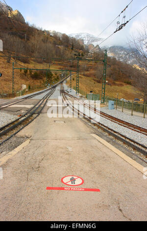 La gare de Caen, Vall de Núria Valley dans le nord de la Catalogne, Espagne, Europe Banque D'Images