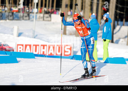 Prix : à Nove Mesto, en République tchèque. 7 Février, 2015. Michal Slesingr participe à la Coupe du monde de Biathlon Hommes Sprint. Crédit : Petr Toman/Alamy Live News Banque D'Images