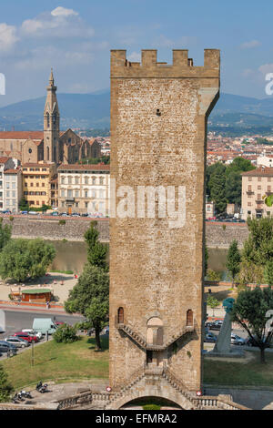 Torre San Niccolo situé à Piazza Giuseppe Poggi à Florence, Italie Banque D'Images