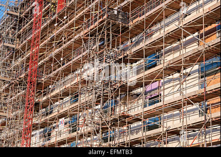 Birmingham City university halls de résidence et du site de construction d'échafaudages Banque D'Images