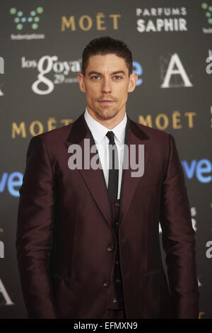 Madrid, Espagne. 7 Février, 2015. Adrian Lastra est allé(e) à Goya Cinema Awards 2015 au Centro de Congresos Príncipe Felipe le 7 février 2015 à Madrid, Espagne Crédit : Jack Abuin/ZUMA/Alamy Fil Live News Banque D'Images