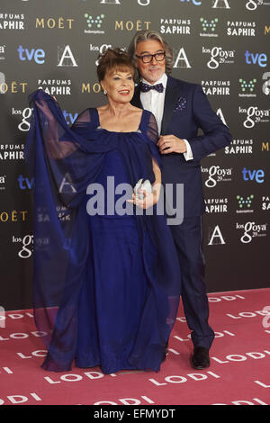 Madrid, Espagne. 7 Février, 2015. Alberto Cerda et Gemma Cuervo est allé(e) à Goya Cinema Awards 2015 au Centro de Congresos Príncipe Felipe le 7 février 2015 à Madrid, Espagne Crédit : Jack Abuin/ZUMA/Alamy Fil Live News Banque D'Images