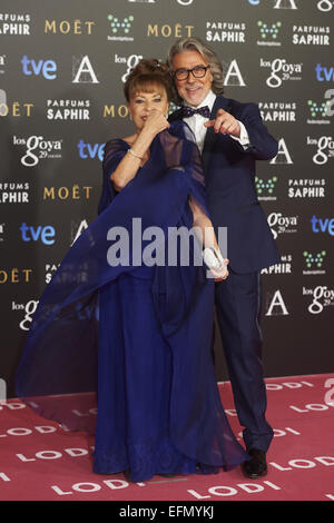 Madrid, Espagne. 7 Février, 2015. Alberto Cerda et Gemma Cuervo est allé(e) à Goya Cinema Awards 2015 au Centro de Congresos Príncipe Felipe le 7 février 2015 à Madrid, Espagne Crédit : Jack Abuin/ZUMA/Alamy Fil Live News Banque D'Images