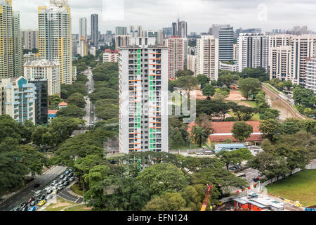 Vue aérienne de la ville de Singapour. Banque D'Images