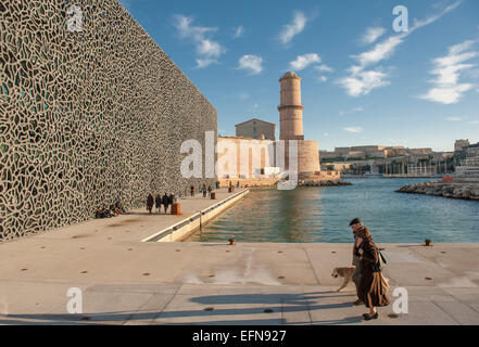 Musée des civilisations méditerranéennes (MuCEM) AINC Fort Saint-Jaean au vieux port de Marseille, Provence, France Banque D'Images