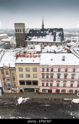 Vue sur les toits, Vieille Ville historique d'Olomouc, République Tchèque, Europe Banque D'Images