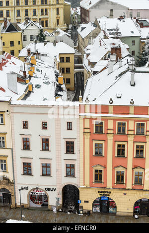 Vue sur les toits, Vieille Ville historique d'Olomouc, République Tchèque, Europe Banque D'Images
