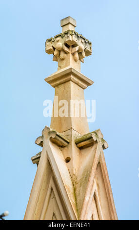 Détail architectural de Lourdes Église, Gozo, Malte, un monument de style néo-gothique construite en 1888 sur le village côtier de Mgarr sur l Banque D'Images