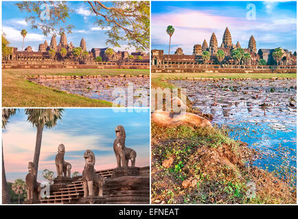 Collage du temple d'Angkor Wat Banque D'Images