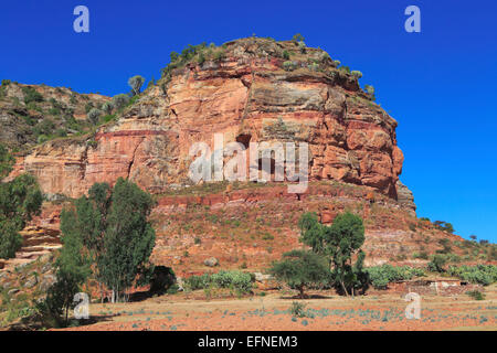 Montagnes, Gheralta, Aptitude DEGUM village région du Tigré, en Ethiopie Banque D'Images