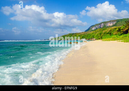 Plage d'aile la beauté, Saipan, Mariannes du Nord, Micronésie Banque D'Images