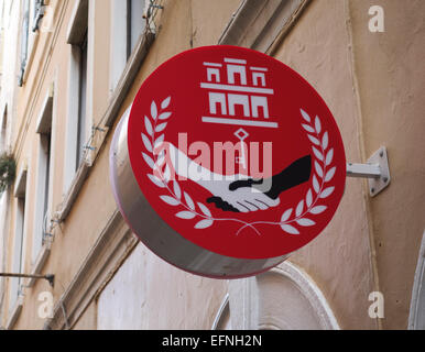 Signe de Gibraltar Socialist Labour Party, territoire d'outre-mer, Royaume-Uni. Banque D'Images