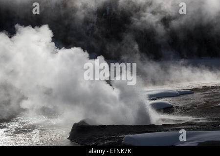 Cliff Geyser à Black Sand Basin Cliff Geyser dans le bassin de sable noir, Neal Herbert ; février 2014 ; Catalogue # 19809d ; # Original 4129 Banque D'Images