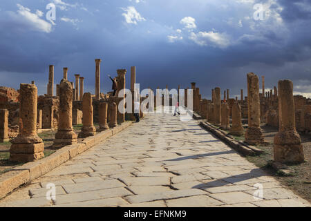 Ancienne ville romaine (2-3ème siècles), Timgad, Batna Province, Algérie Banque D'Images